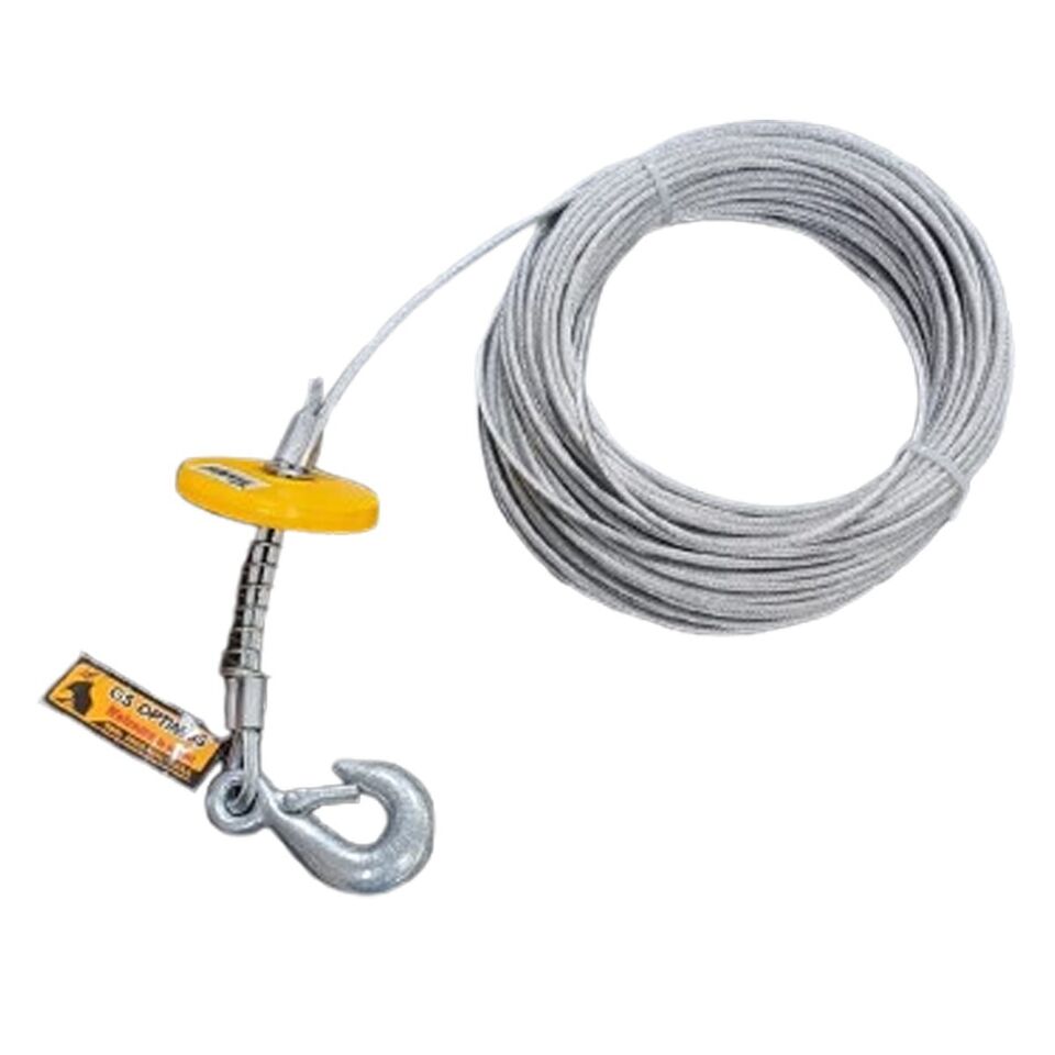 foto del prodotto fune metallica zincato cavo verricello argano gancio trainare rimorchio 30mt 5mm
