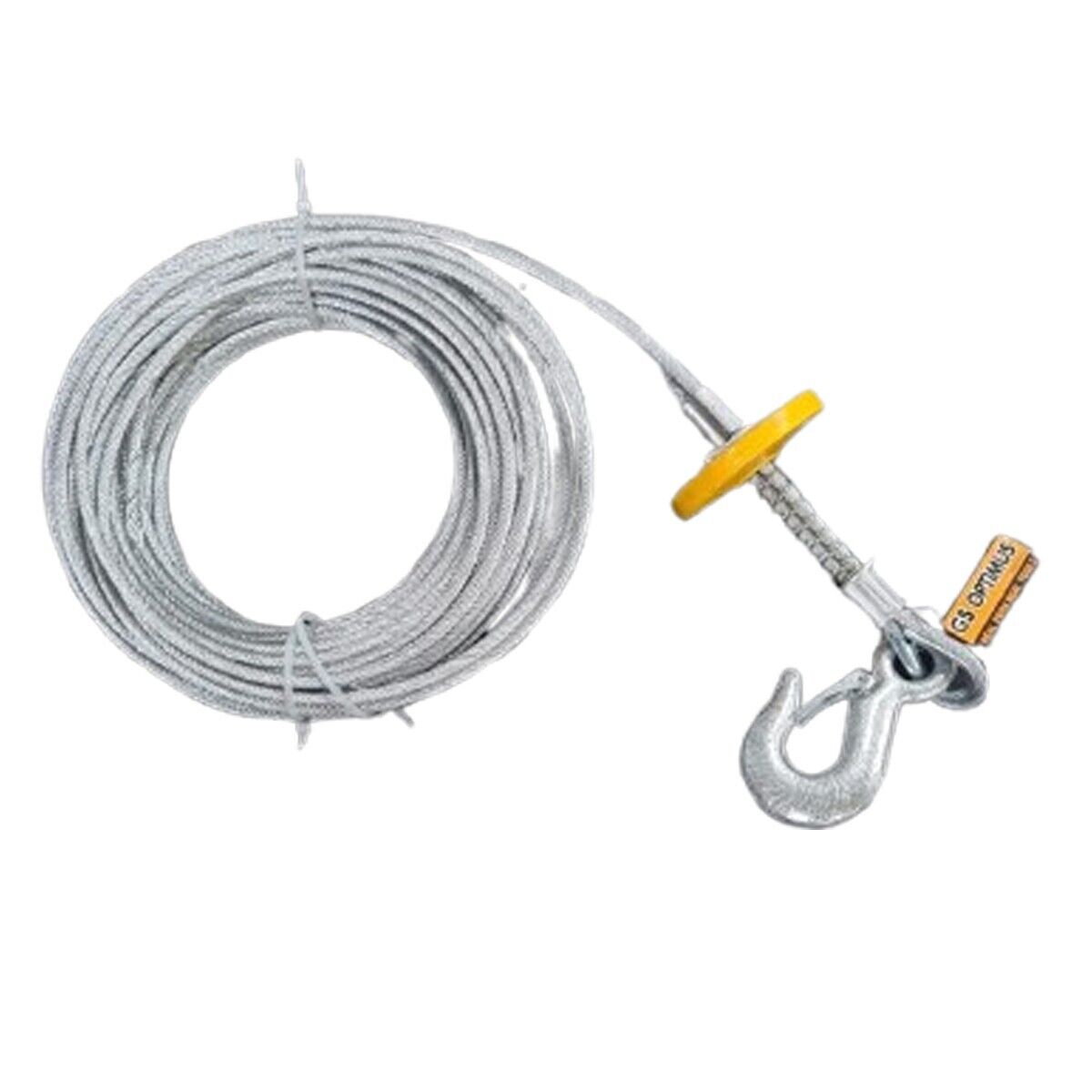 foto del prodotto fune metallica zincato cavo verricello argano gancio trainare rimorchio 30mt 6mm