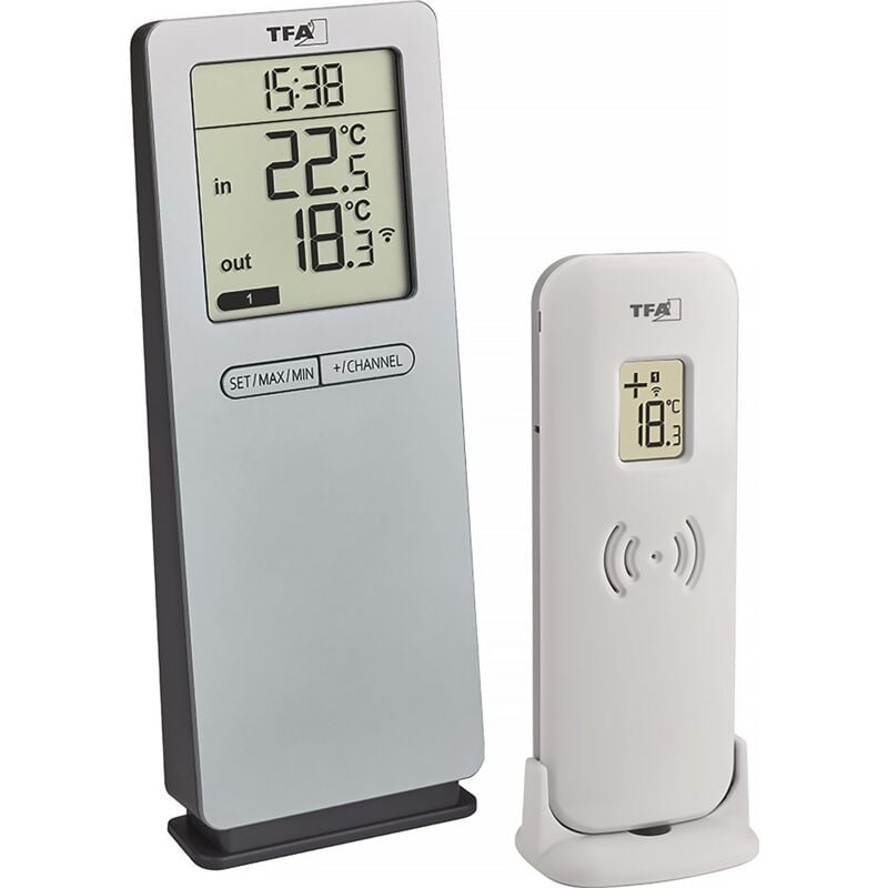 foto del prodotto funk thermometer logoneo termometro digitale senza fili argento 30.3071.54 tfa dostmann