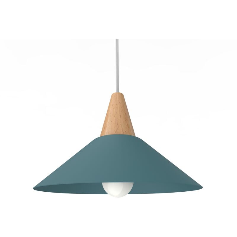 foto del prodotto funnel sospensione, 1x e27, max 42w, metallo, blu mediterraneo, d.25cm lumicom