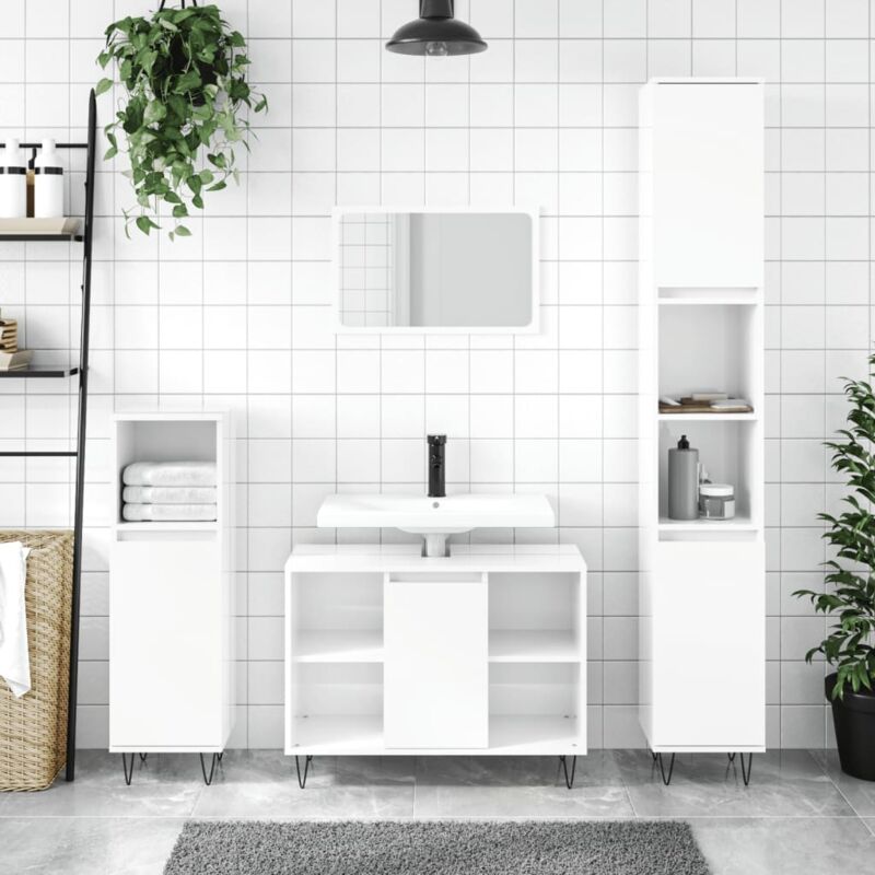 foto del prodotto furniture limited armadietto bagno bianco lucido 30x30x100cm in