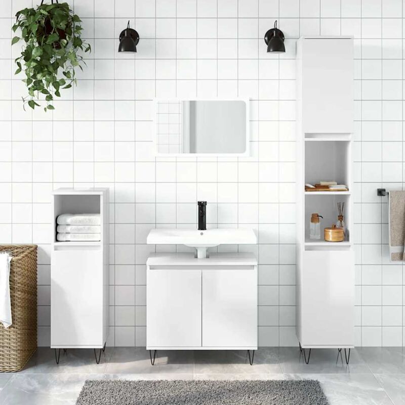 foto del prodotto furniture limited armadietto bagno bianco lucido 58x33x60cm in