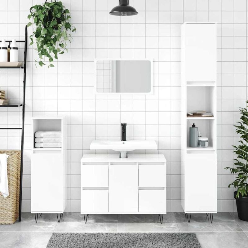 foto del prodotto furniture limited armadietto bagno bianco lucido 80x33x60cm in