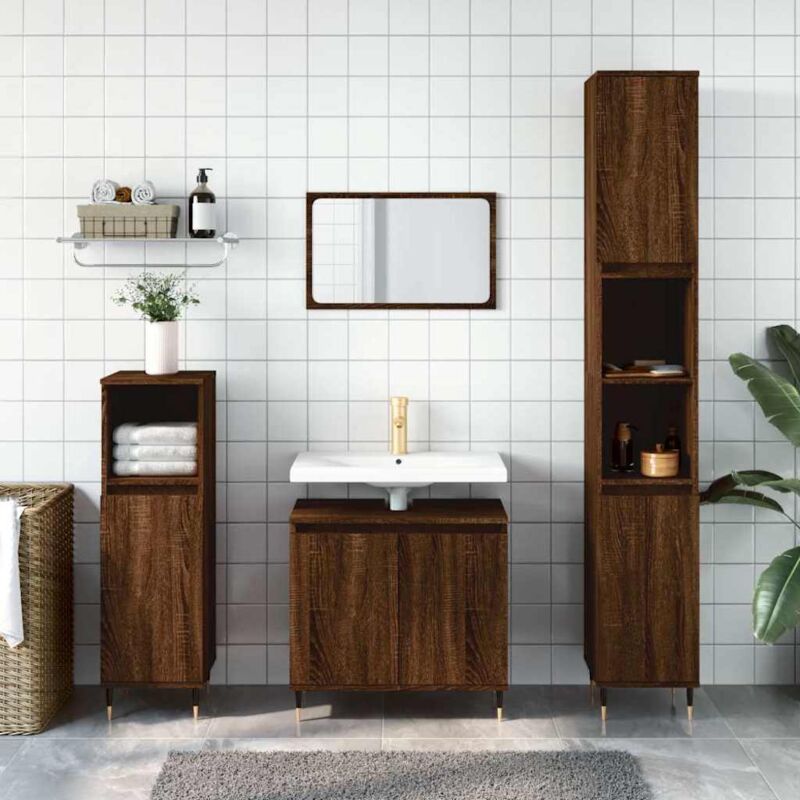 foto del prodotto furniture limited armadietto bagno rovere marrone 58x33x60cm in