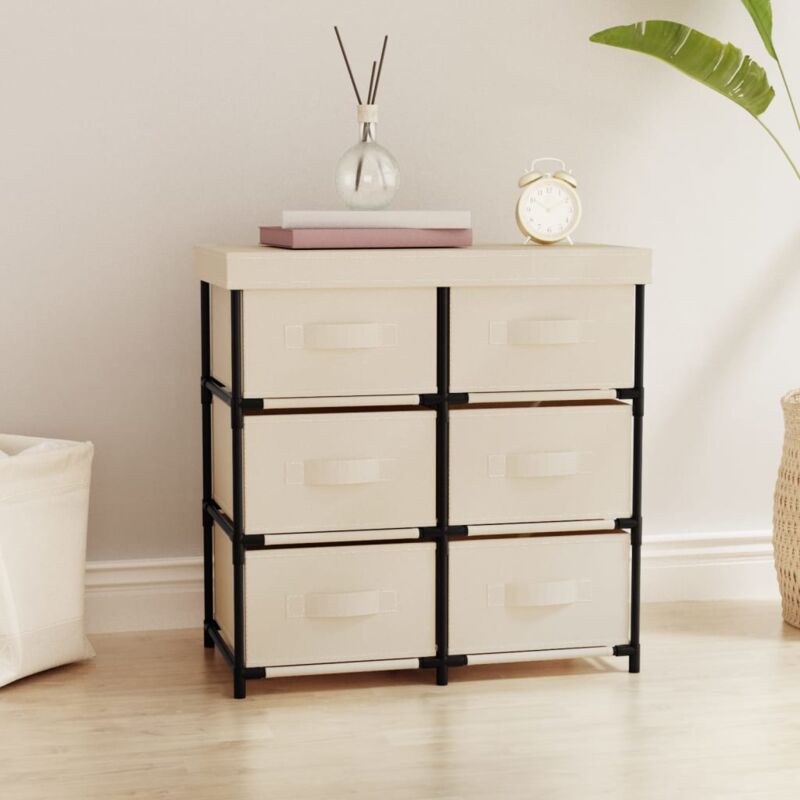 foto del prodotto furniture limited armadietto con 6 cassetti 55x29x55 cm crema