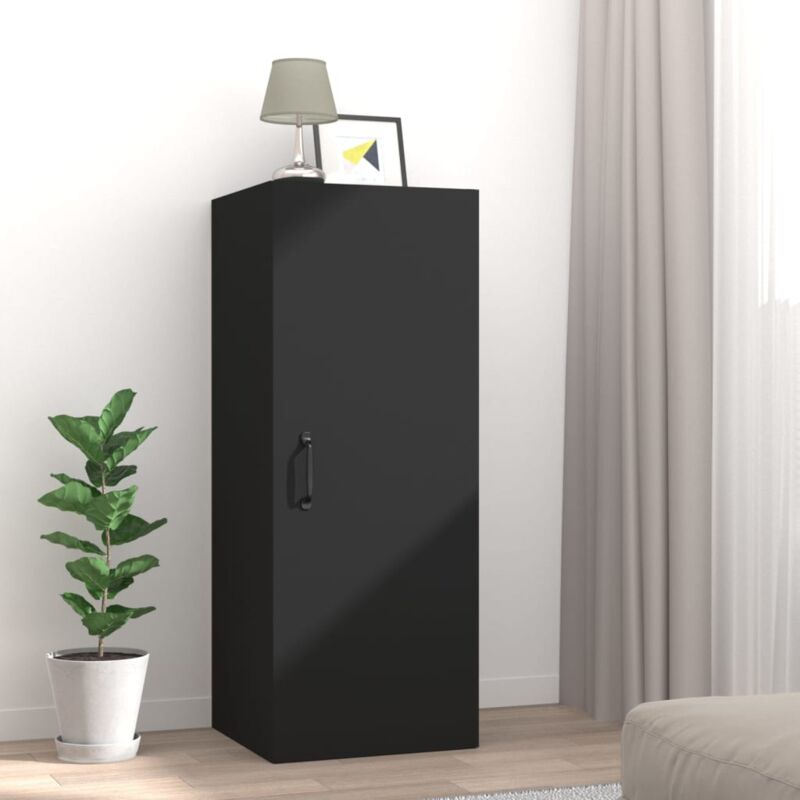 foto del prodotto furniture limited armadietto pensile a muro nero 34,5x34x90 cm
