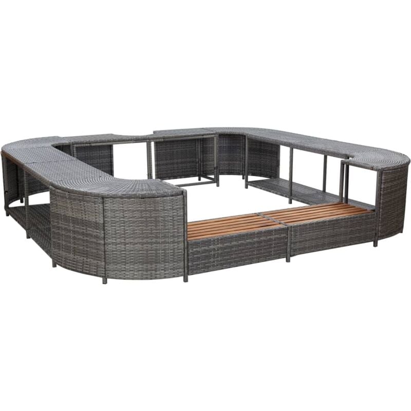 foto del prodotto furniture limited bordo spa quadrato grigio 268 x 268 x 55 cm