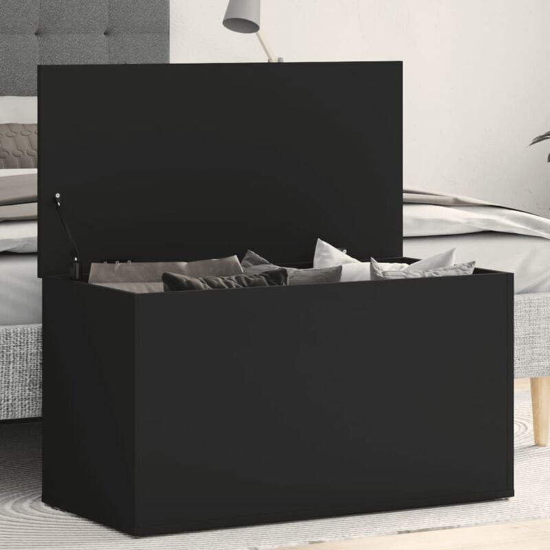 foto del prodotto furniture limited cassapanca nera 84x42x46 cm in legno