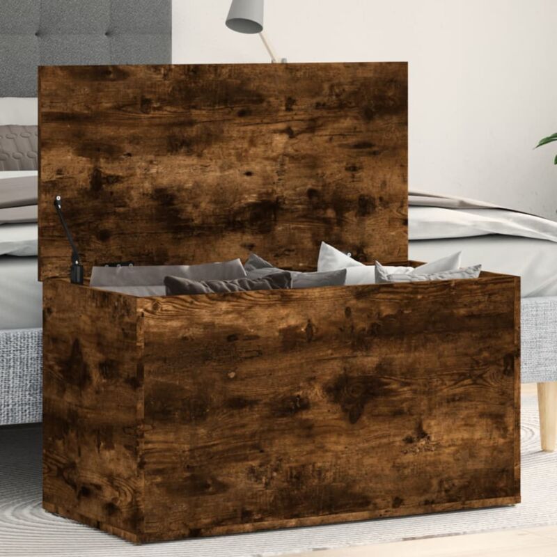 foto del prodotto furniture limited cassapanca rovere fumo 84x42x46 cm in legno