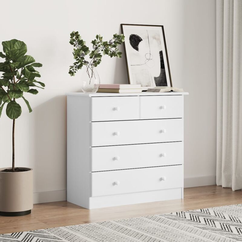 foto del prodotto furniture limited cassettiera alta bianca 77x35x73 cm in legno