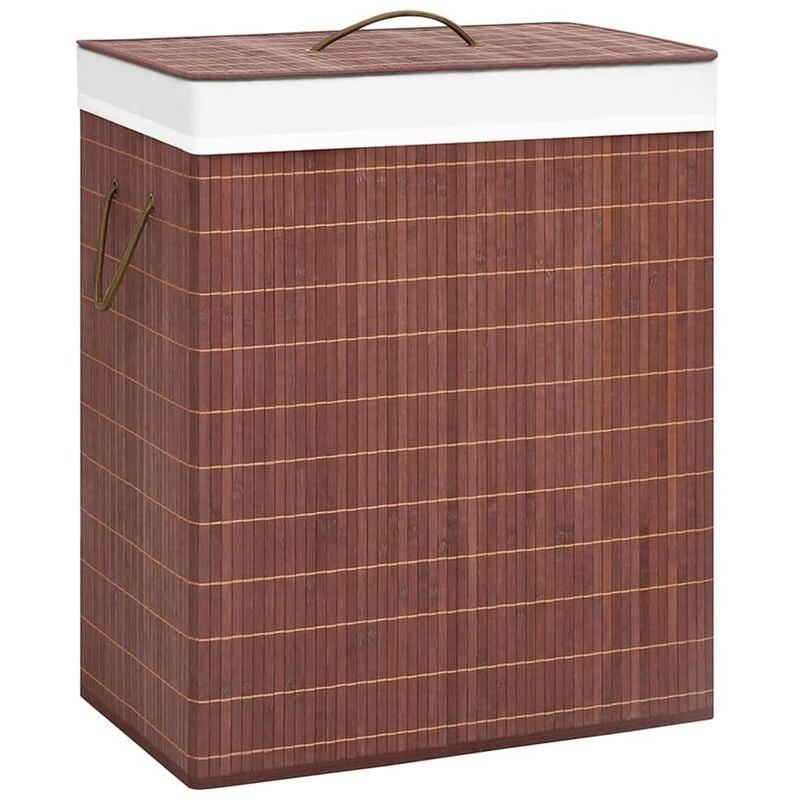 foto del prodotto furniture limited - cesto portabiancheria in bambù a 2 sezioni