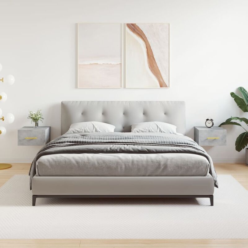 foto del prodotto furniture limited comodini a muro 2 pz grigio cemento 35x35x20