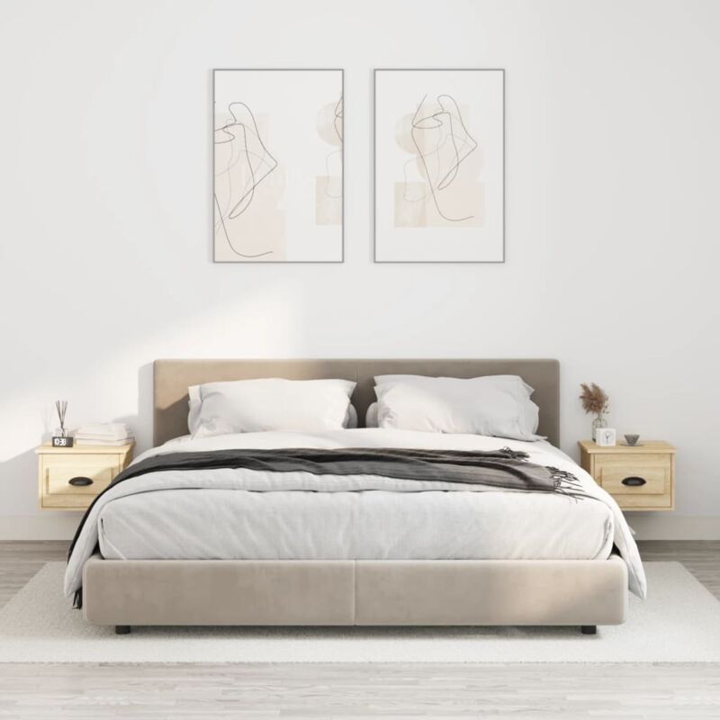 foto del prodotto furniture limited comodini a parete 2 pz rovere sonoma
