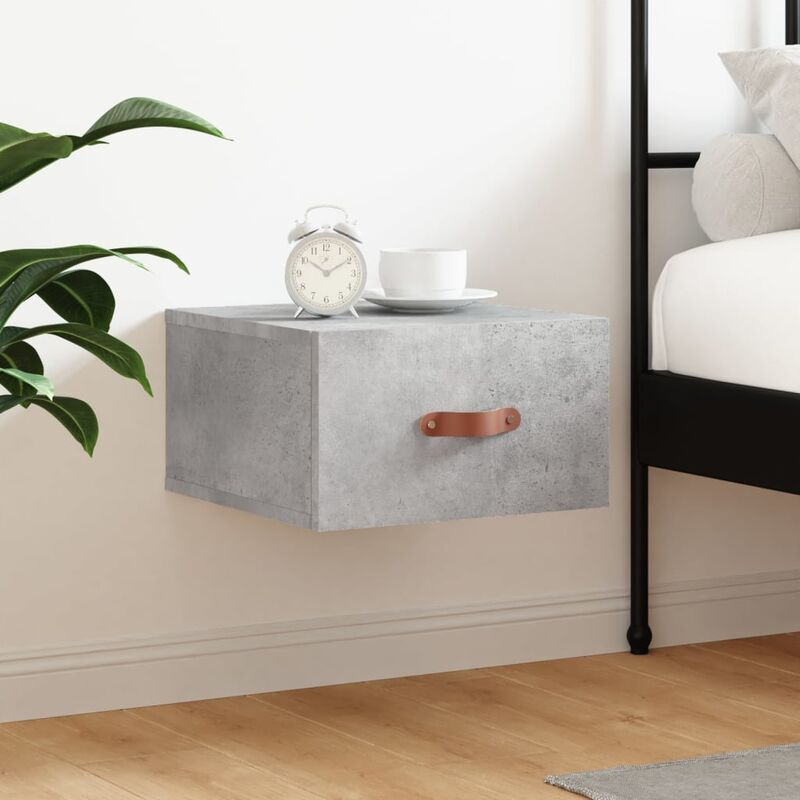 foto del prodotto furniture limited comodino a muro grigio cemento 35x35x20 cm