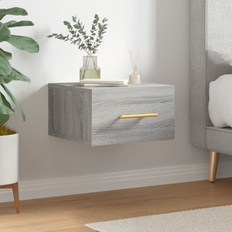 foto del prodotto furniture limited comodino a muro grigio sonoma 35x35x20 cm
