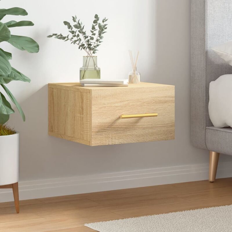 foto del prodotto furniture limited comodino a muro rovere sonoma 35x35x20 cm