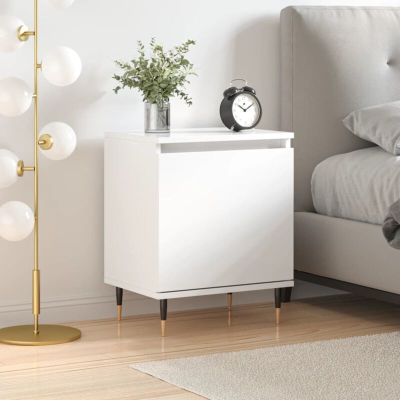 foto del prodotto furniture limited comodino bianco lucido 40x30x50 cm in legno