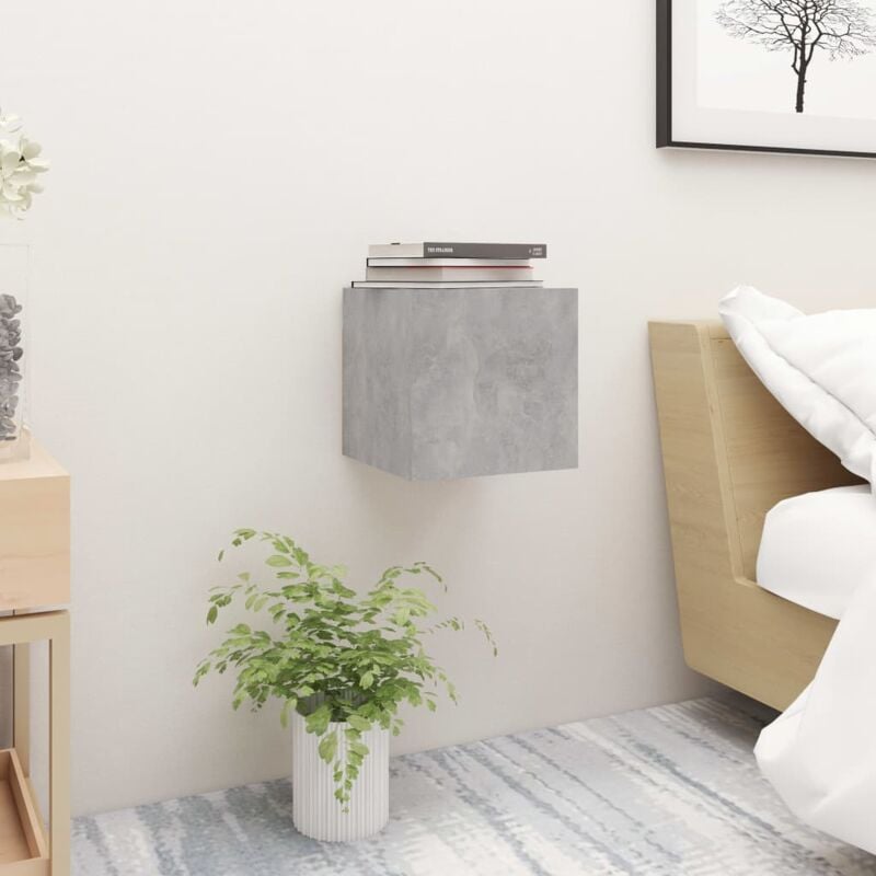 foto del prodotto furniture limited comodino grigio cemento 30,5x30x30 cm in