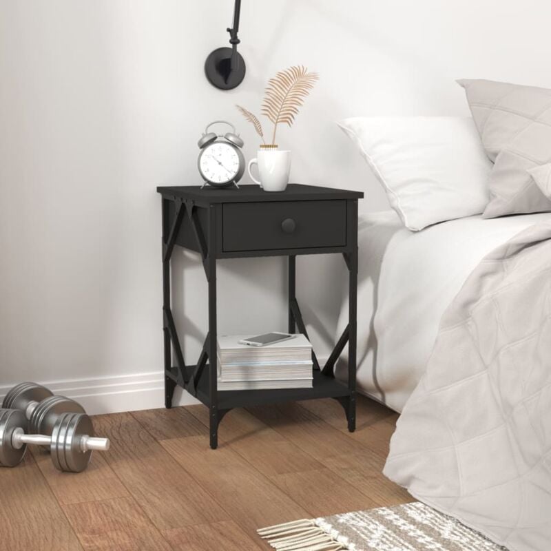 foto del prodotto furniture limited comodino nero 40x42x60 cm in legno