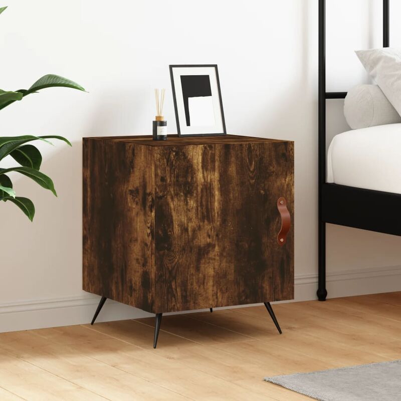 foto del prodotto furniture limited comodino rovere fumo 40x40x50 cm in legno