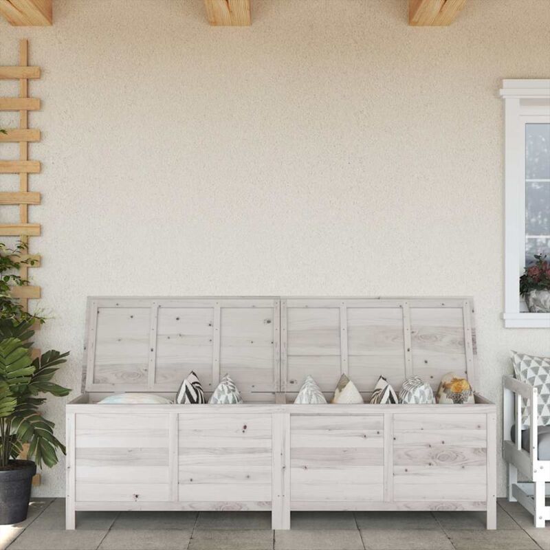 foto del prodotto furniture limited contenitore da giardino bianco 198,5x50x56,5