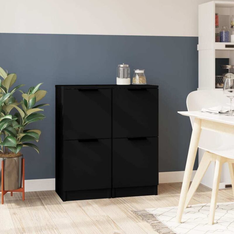 foto del prodotto furniture limited credenze 2 pz nere 30x30x70 cm in legno