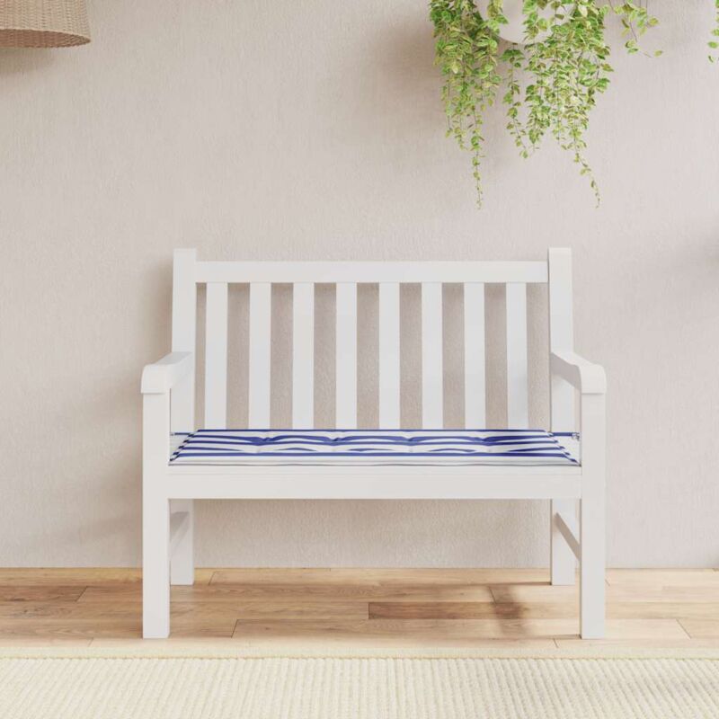foto del prodotto furniture limited cuscino panca giardino bianco e blu 100x50x4