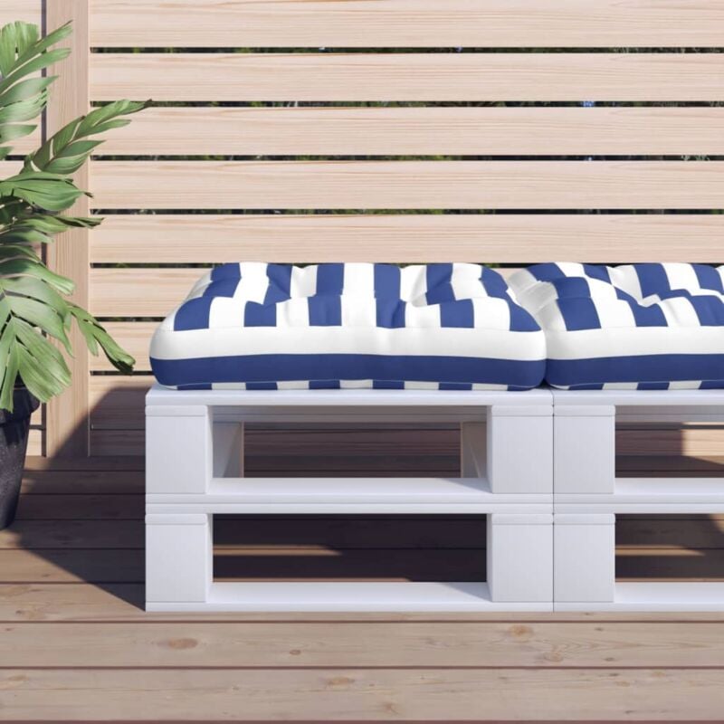 foto del prodotto furniture limited cuscino per pallet strisce bianche e blu