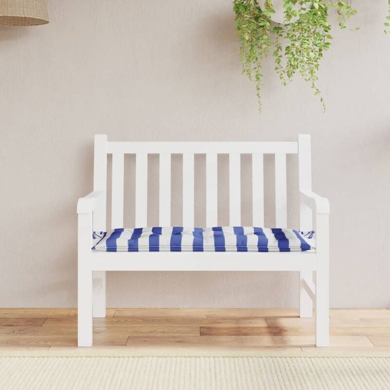 foto del prodotto furniture limited cuscino per panca bianco e blu 100x50x7 cm in