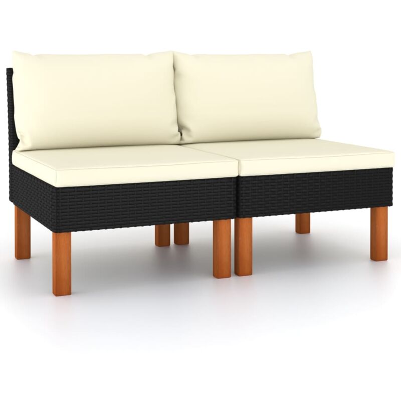 foto del prodotto furniture limited divani centrali 2 pz polyrattan e legno
