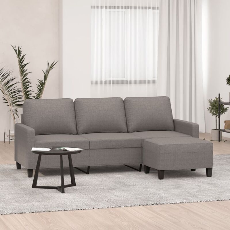 foto del prodotto furniture limited divano a 3 posti con poggiapiedi tortora 180
