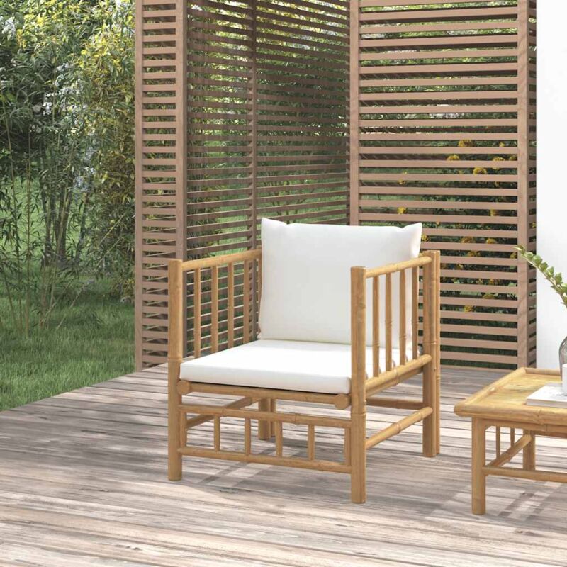 foto del prodotto furniture limited divano da giardino con cuscini bianco crema
