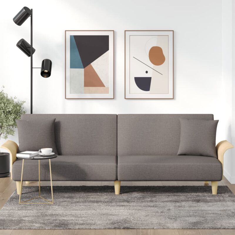 foto del prodotto furniture limited divano letto con braccioli tortora in tessuto