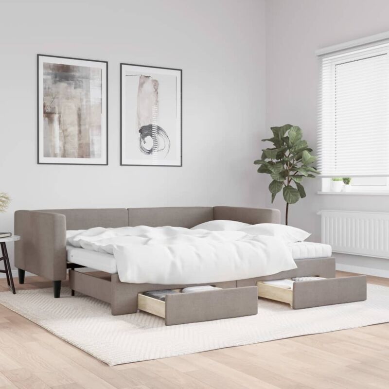 foto del prodotto furniture limited divano letto estraibile con cassetti tortora
