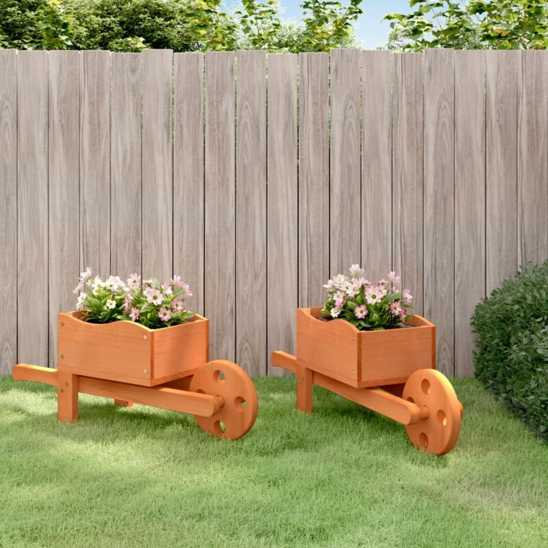 foto del prodotto furniture limited fioriere a carriola 2 pz 47x15x19 cm legno