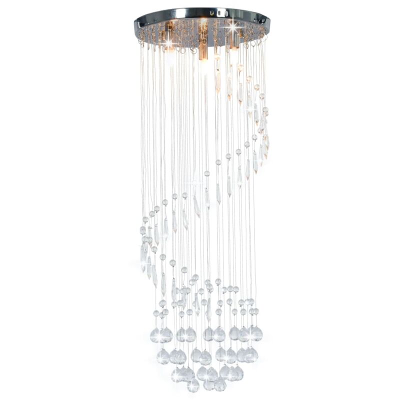 foto del prodotto furniture limited lampadario con perle di cristallo a spirale