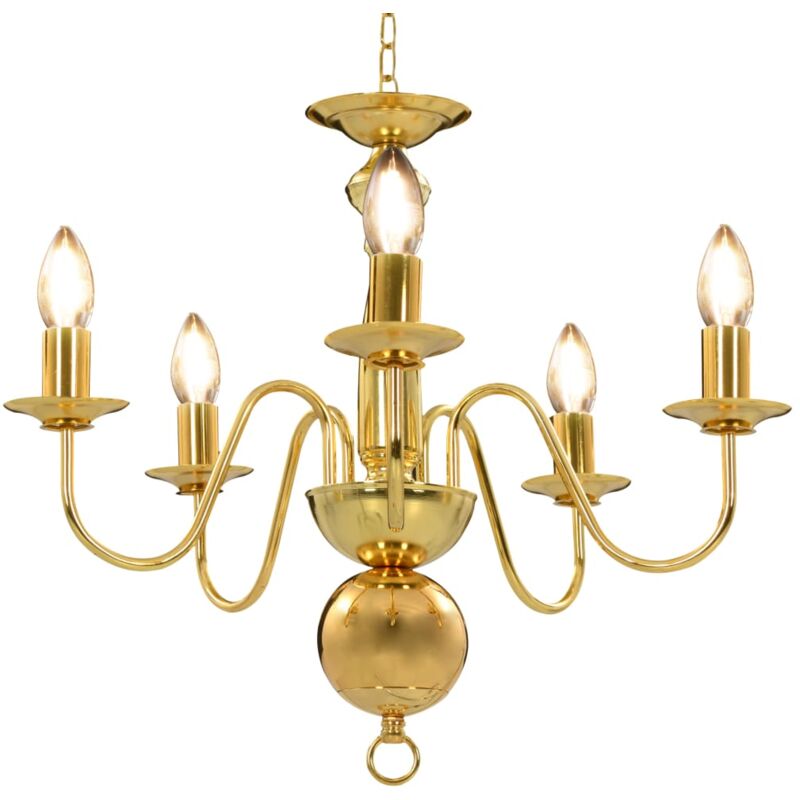 foto del prodotto furniture limited lampadario oro 5 lampadine attacco e14
