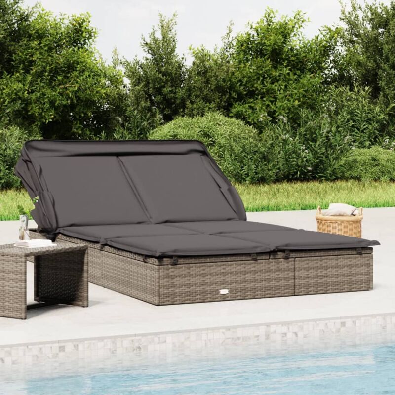 foto del prodotto furniture limited lettino doppio tetto pieghevole grigio