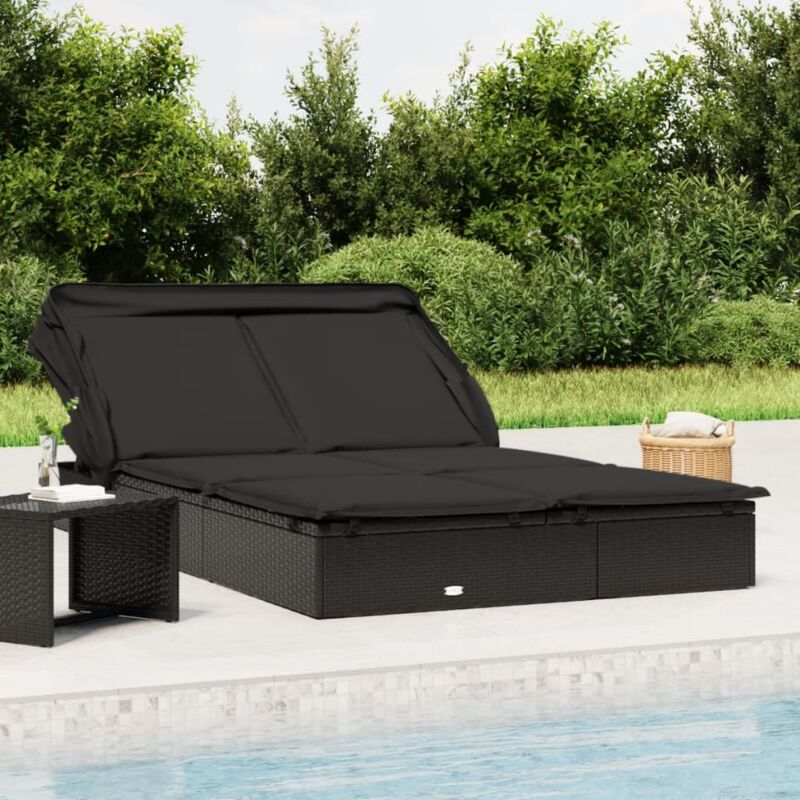 foto del prodotto furniture limited lettino doppio tetto pieghevole nero