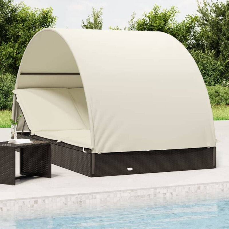 foto del prodotto furniture limited lettino doppio tetto rotondo nero 211x112x140
