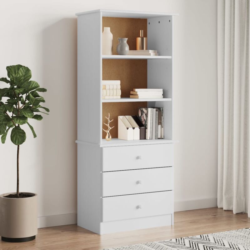 foto del prodotto furniture limited libreria con cassetti alta bianca 60x35x142