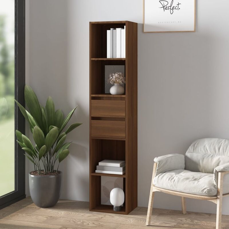 foto del prodotto furniture limited libreria rovere marrone 36x30x171 cm in legno