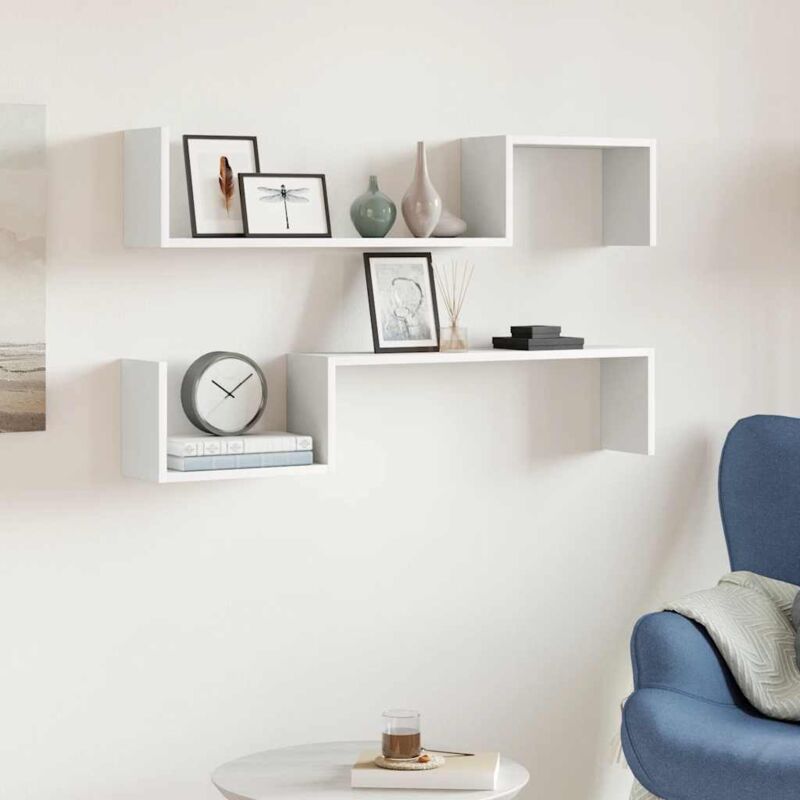 foto del prodotto furniture limited mensole a muro 2 pz bianche 100x15x20 cm in