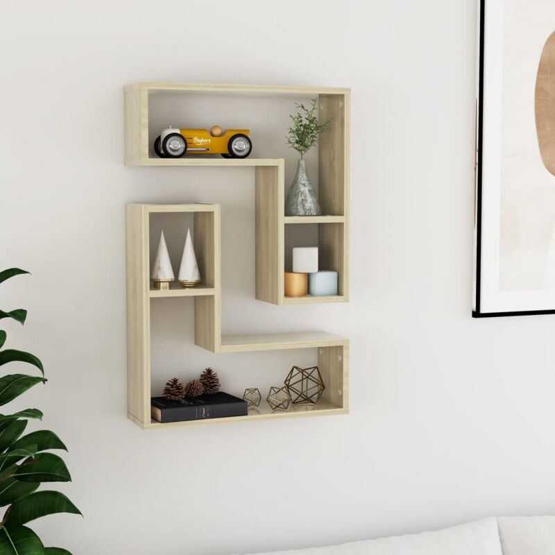 foto del prodotto furniture limited mensole a muro 2 pz rovere sonoma 50x15x50 cm