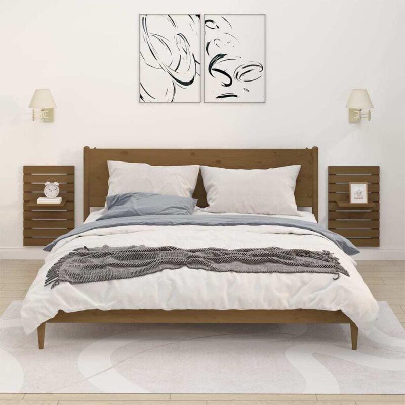 foto del prodotto furniture limited mensole da letto a parete 2 pz ambra legno