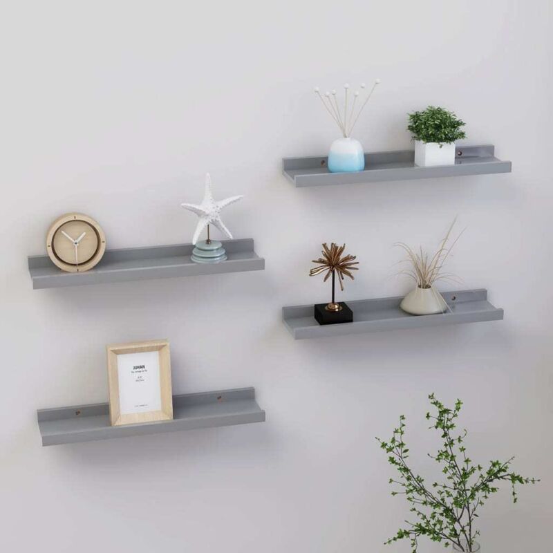 foto del prodotto furniture limited mensole da parete 2 pz grigie 40x9x3 cm