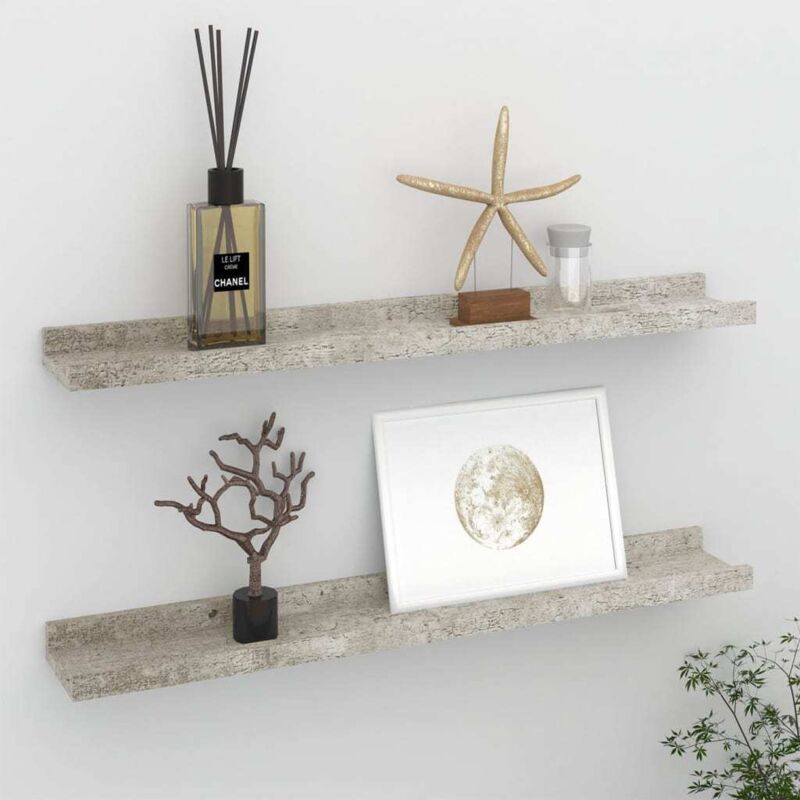 foto del prodotto furniture limited mensole da parete 2 pz grigio cemento 60x9x3