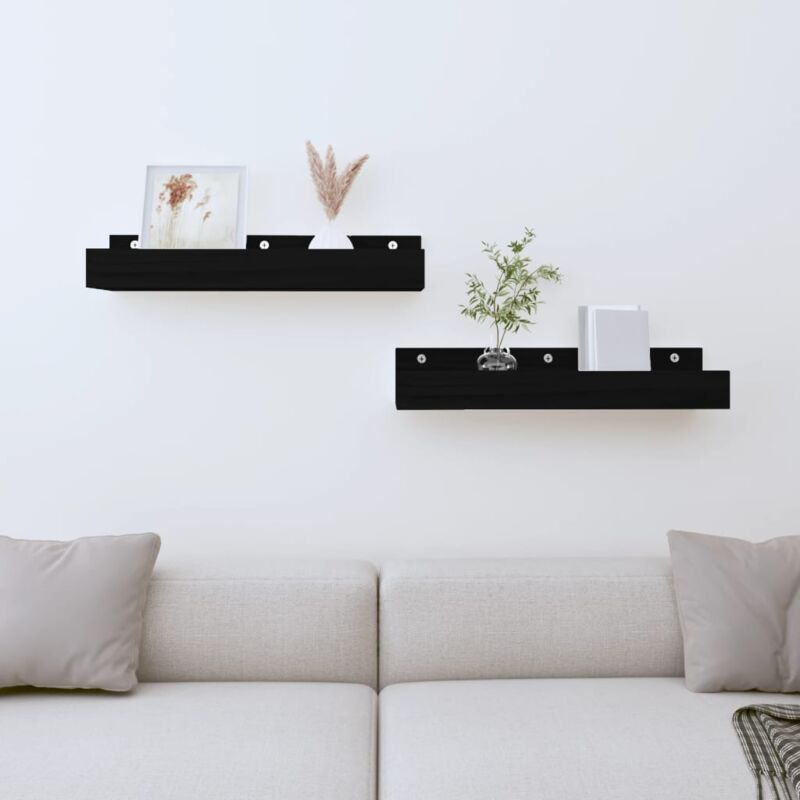 foto del prodotto furniture limited mensole da parete 2 pz nero 50x12x9cm in
