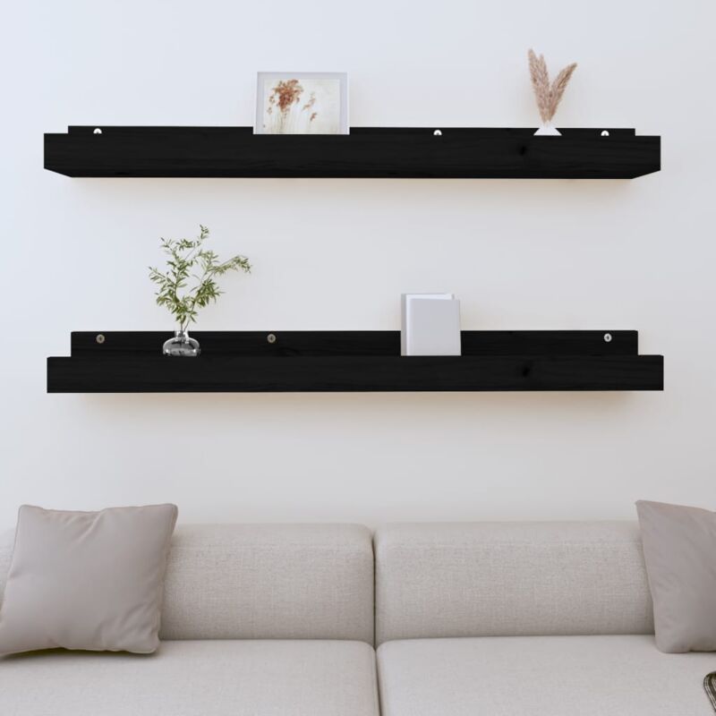 foto del prodotto furniture limited mensole da parete 2pz nero 110x12x9cm in
