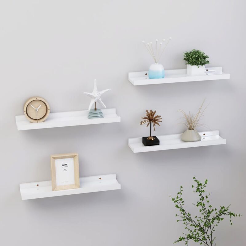 foto del prodotto furniture limited mensole da parete 4 pz bianco lucido 40x9x3
